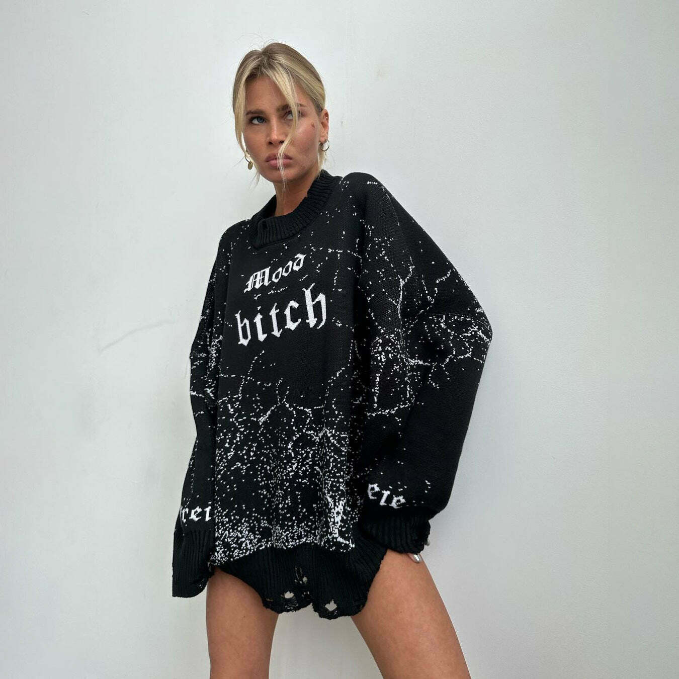 Y2K Street Style Loose Letter Embroidered Sweatshirt for Women - Coquette Aesthetic Grunge Fashion