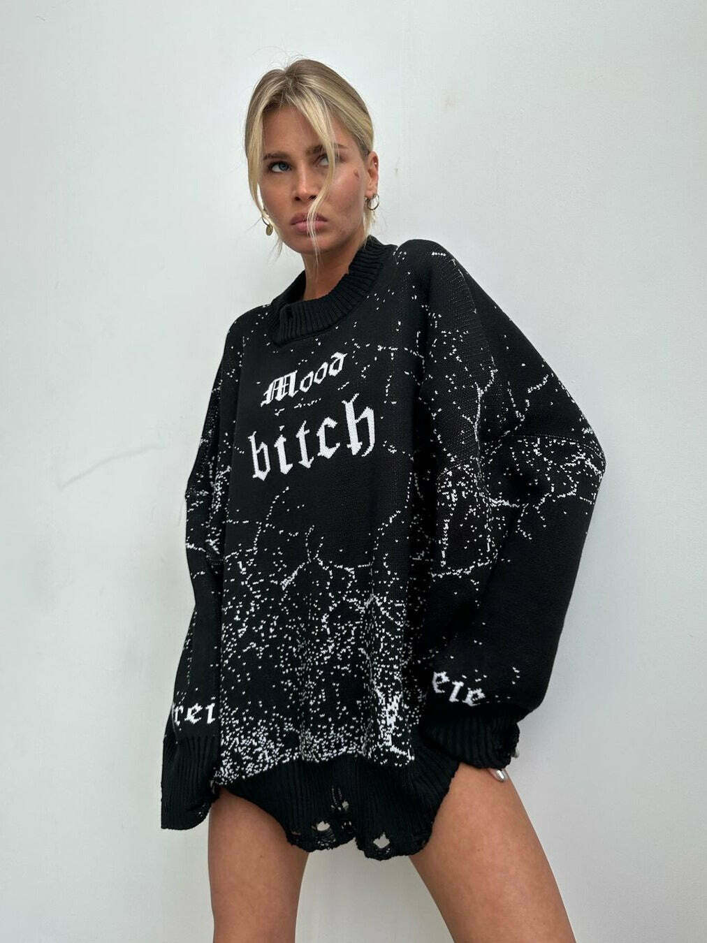Y2K Street Style Loose Letter Embroidered Sweatshirt for Women - Coquette Aesthetic Grunge Fashion