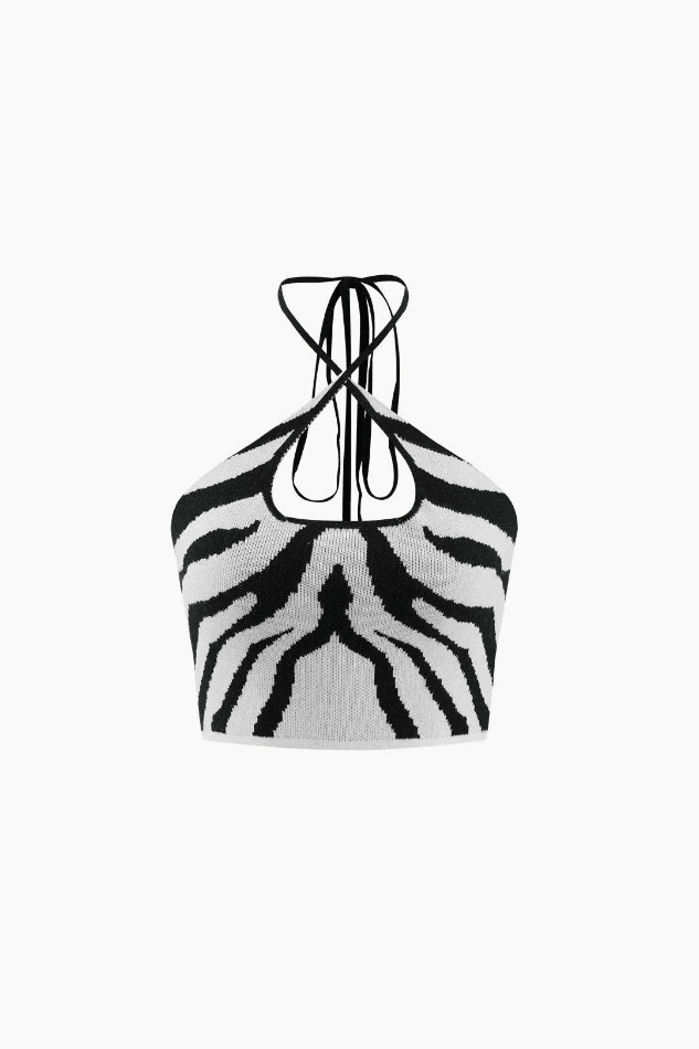 Y2K Stripe Halter Neck Knit Cami Top: Coquette Aesthetic, Grunge Style, Cute Tops