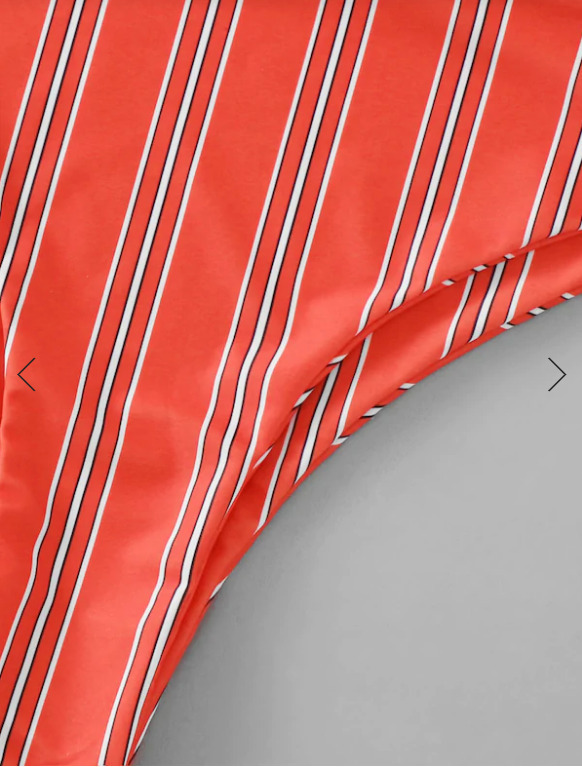 Y2K Striped Bikini Set with Front Knot - Coquette Aesthetic Swimwear