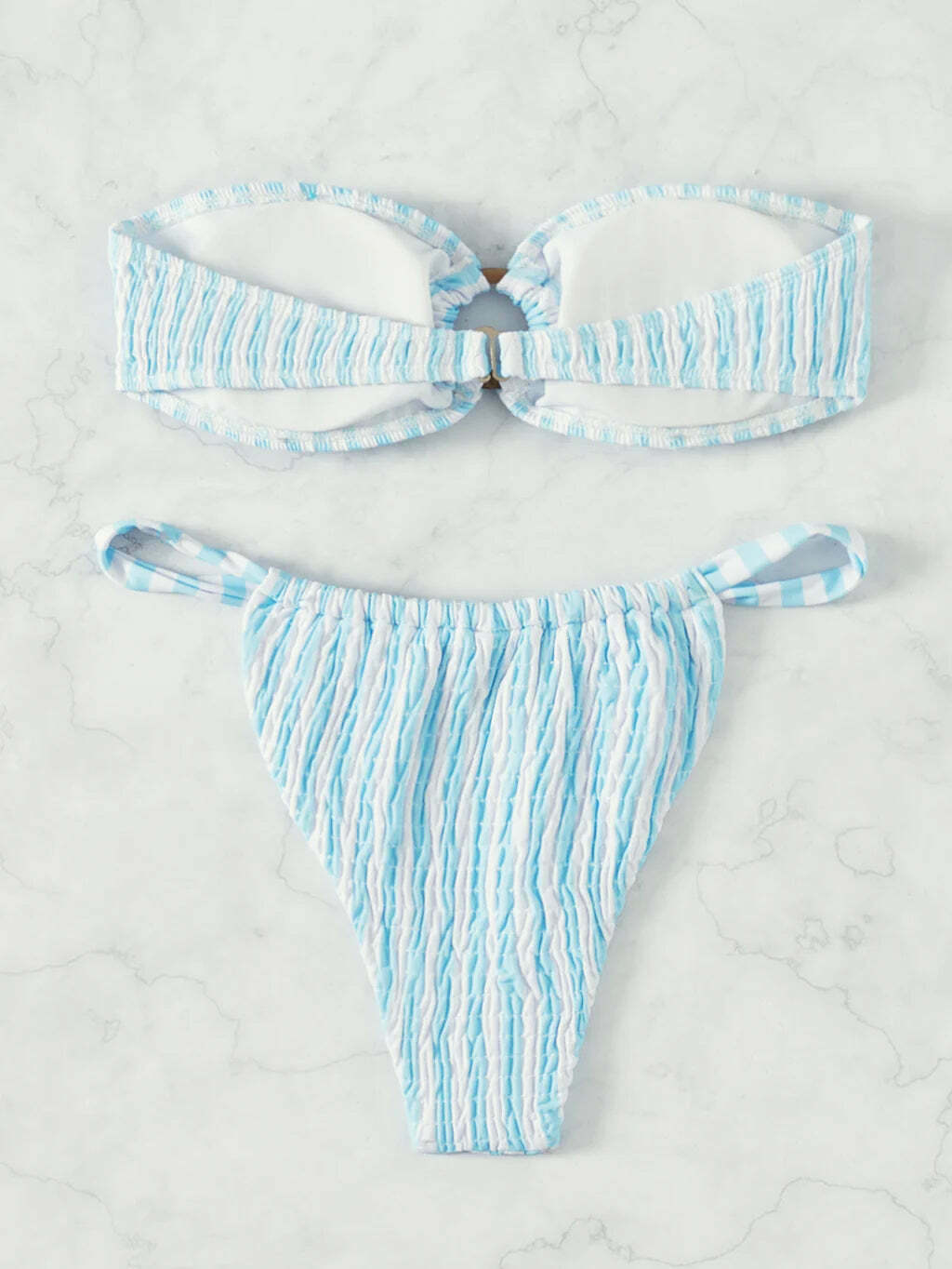 Y2K Striped Cable Bikini: Sexy Tube Top for Niche Women Fashion
