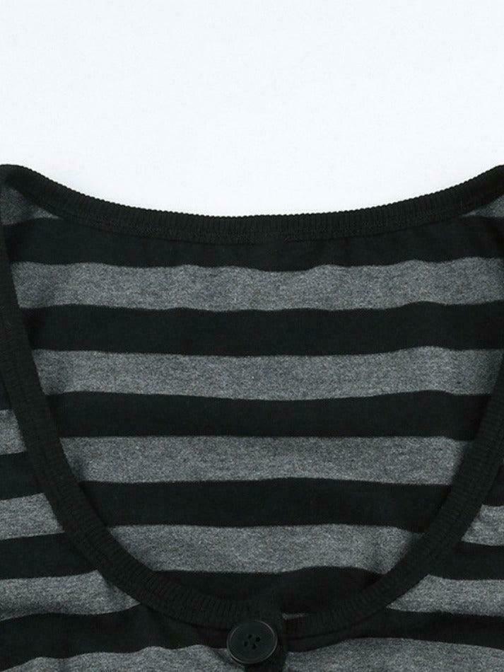 Y2K Striped Knit Top: Coquette Grunge Style, Cute Crop, Pastel Goth, Cargo Skirt, Old Money, Pre