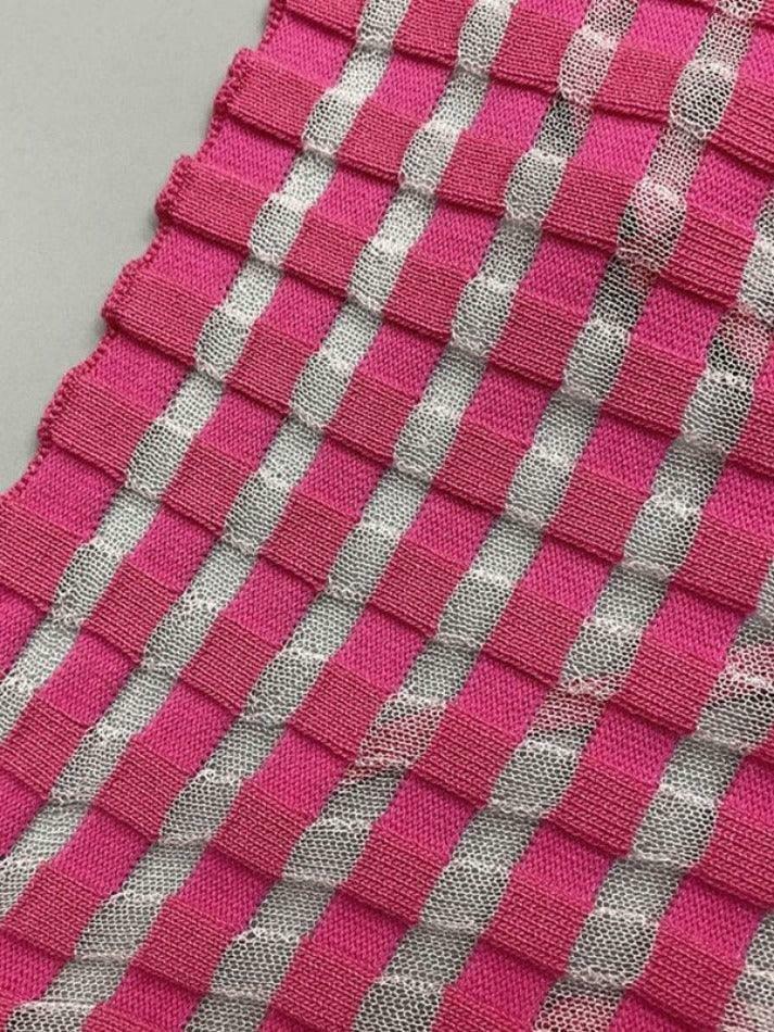 Y2K Striped Ribbed Knit Top: Coquette Grunge Aesthetic with Pastel Goth Influence
