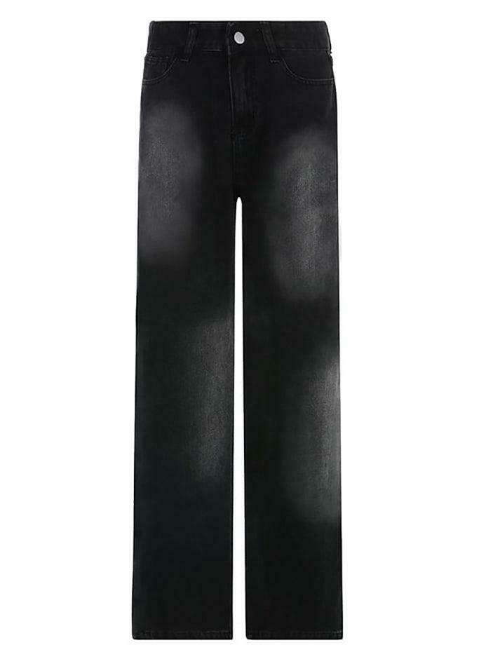 Y2K Style Low Rise Washed Loose-Fit Baggy Jeans - Vintage Aesthetic Denim for Women