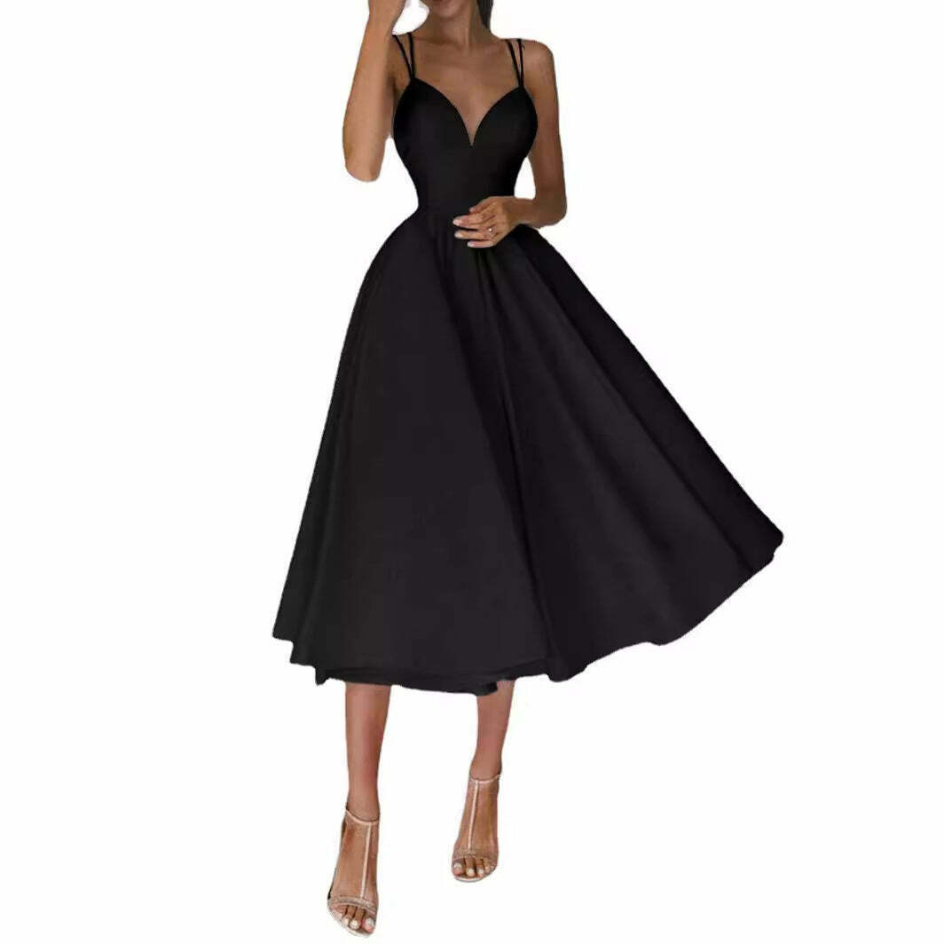 Y2K Suspender Swing Midi Dress - Coquette Aesthetic with Grunge & Pastel Goth Vibes