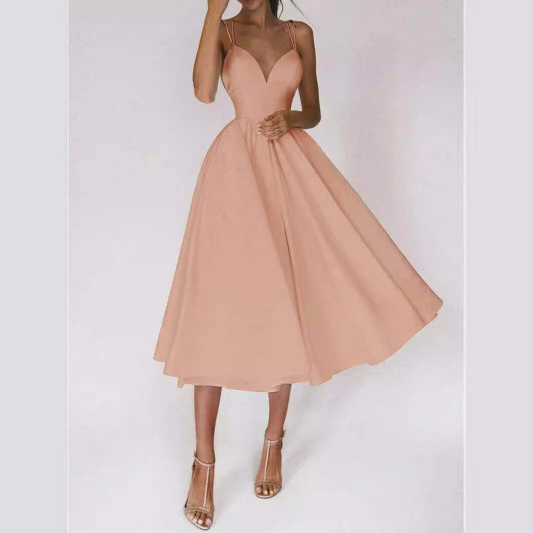 Y2K Suspender Swing Midi Dress - Coquette Aesthetic with Grunge & Pastel Goth Vibes