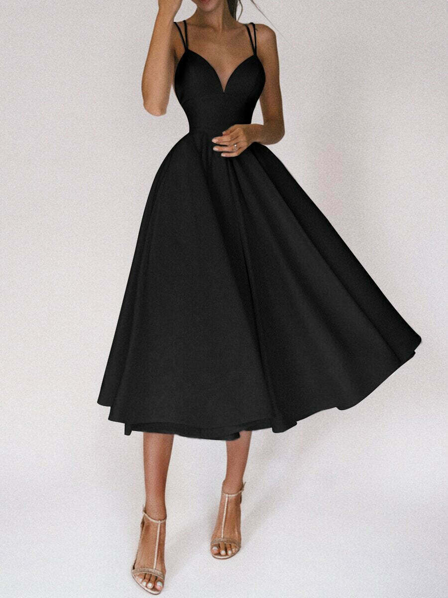 Y2K Suspender Swing Midi Dress - Coquette Aesthetic with Grunge & Pastel Goth Vibes
