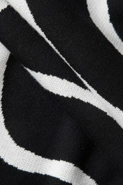 Y2K Swirl Stripe Knit Strapless Midi Dress - Coquette Aesthetic Fashion for Women