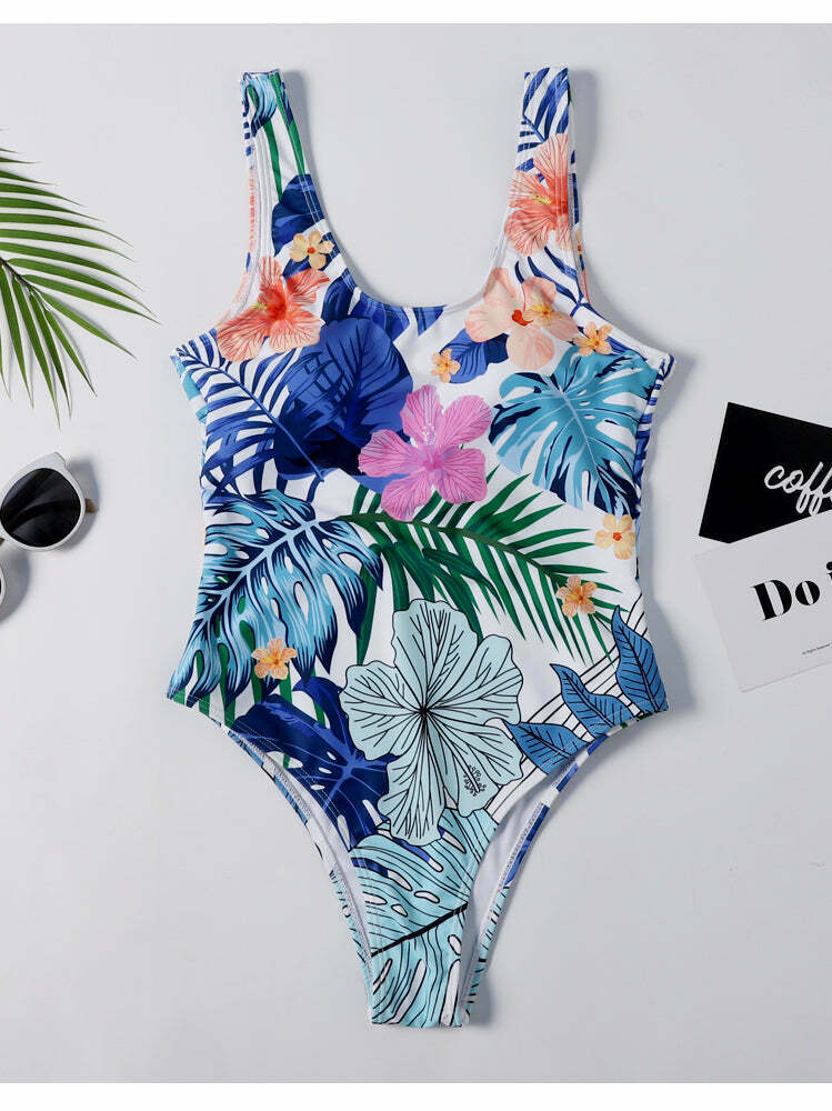 Y2K Tie Dye Cut Out Swimsuit: Coquette Aesthetic - Grunge Style, Pastel Goth, Cute Tops & Cargo Sk
