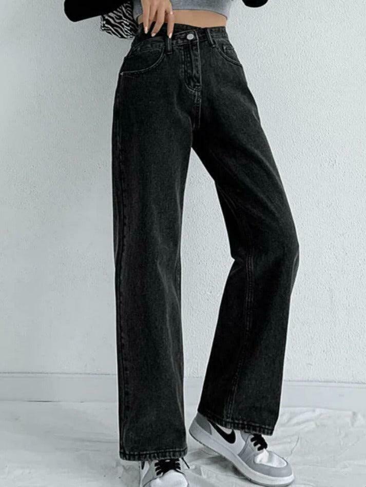 Y2K Vintage High Rise Boyfriend Jeans with Crossover Waist
