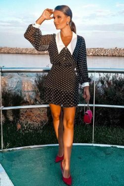 Y2K Vintage Polka Dot Dress - Coquette Aesthetic Fashion for Women