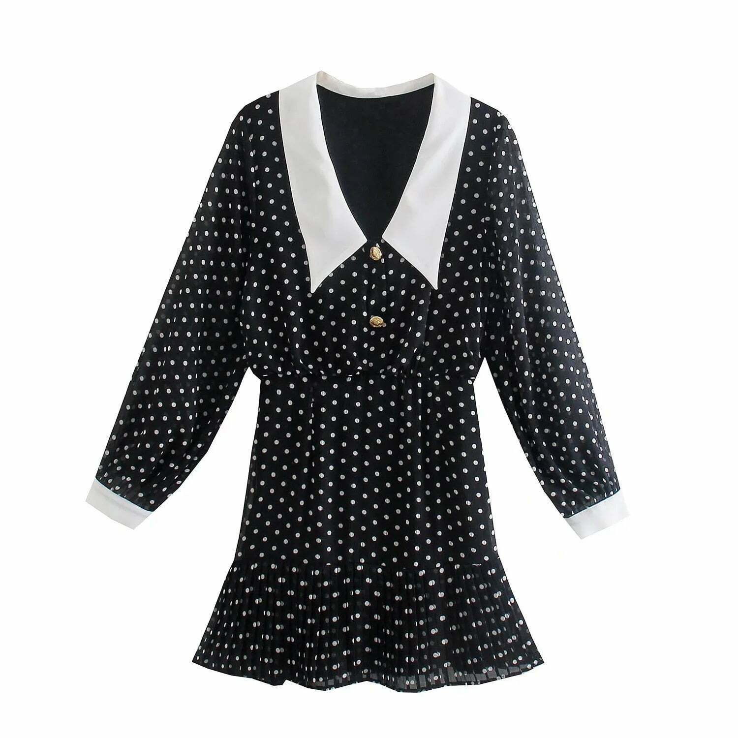 Y2K Vintage Polka Dot Dress - Coquette Aesthetic Fashion for Women
