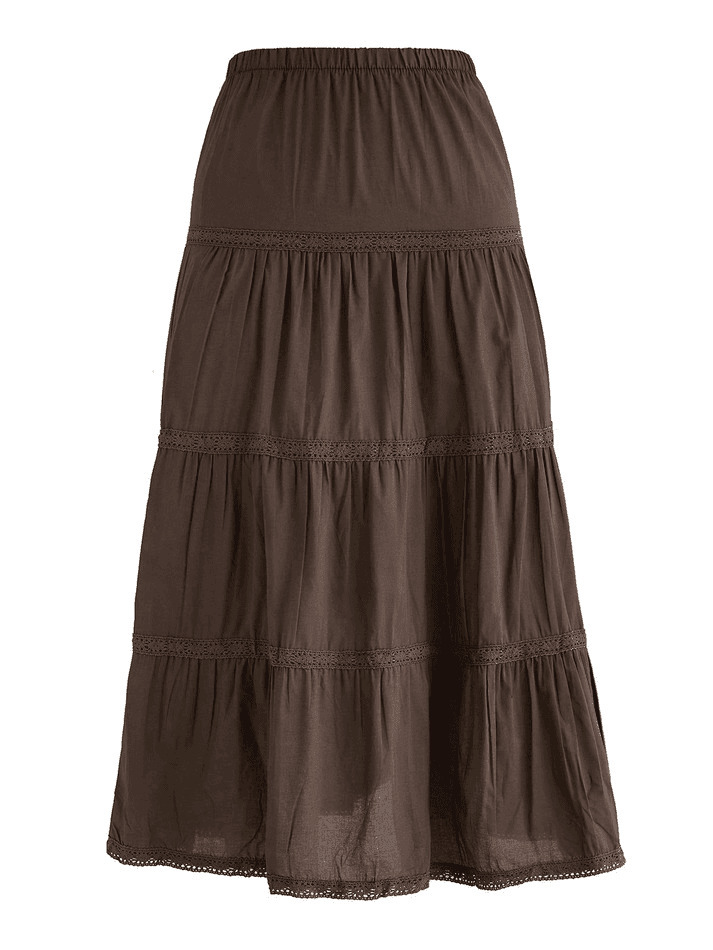 Y2K Vintage Tiered Midi Skirt: Coquette Aesthetic with Grunge & Pastel Goth Vibes