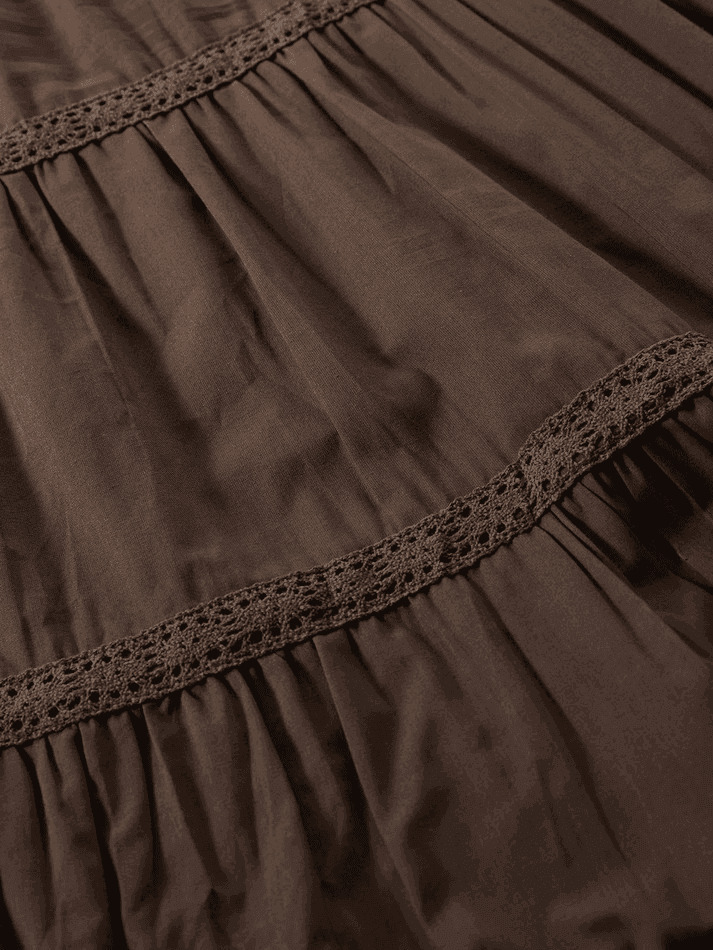 Y2K Vintage Tiered Midi Skirt: Coquette Aesthetic with Grunge & Pastel Goth Vibes