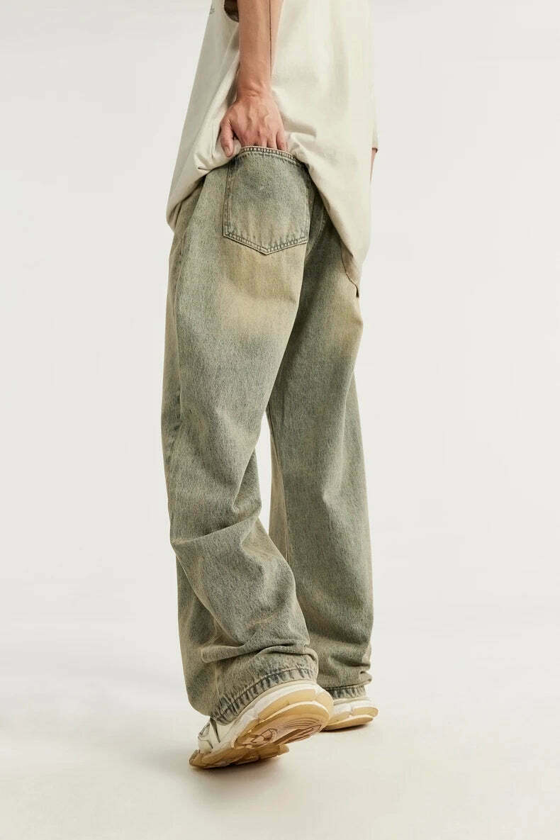 Y2K Vintage Wash Loose Fit Jeans - Coquette Aesthetic Grunge Style Cargo Skirt Women's Fashion