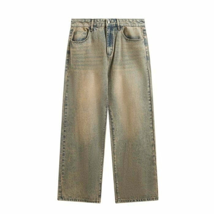 Y2K Vintage Wash Loose Fit Jeans - Coquette Aesthetic Grunge Style Cargo Skirt Women's Fashion