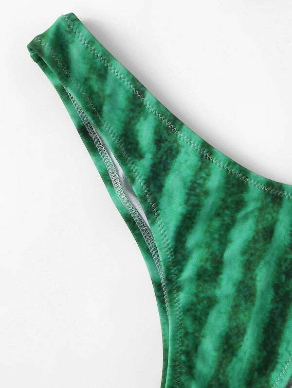 Y2K Watermelon Front Knot Bikini - Coquette Aesthetic Grunge Style Cute Tops & Cargo Skirt