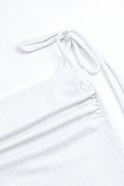 Y2K White Lace-Up Ribbed Crop Cami: Coquette Aesthetic Grunge Style Cute Top for Women