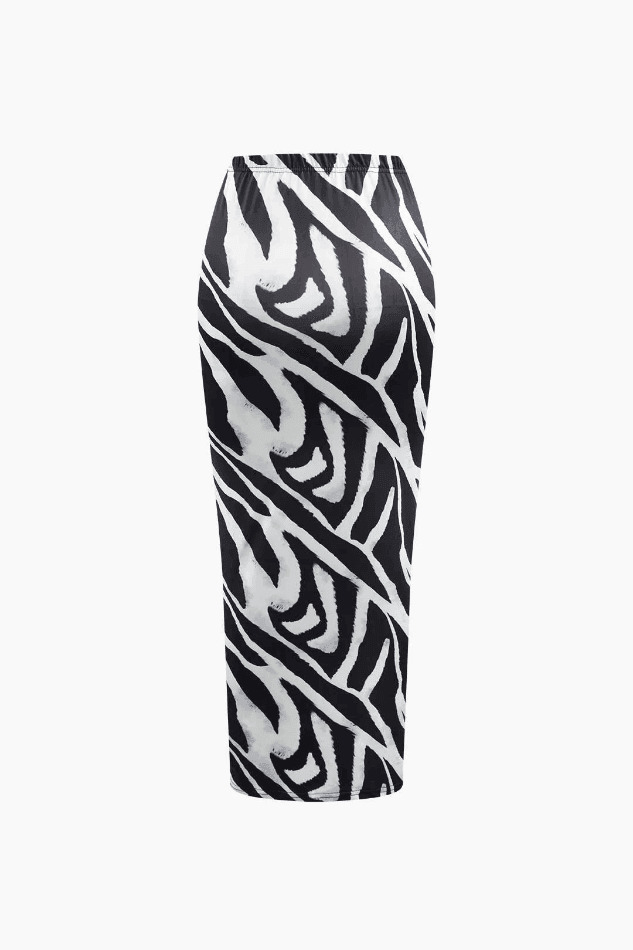Zebra-Print Coquette Aesthetic Crop Top & Cargo Skirt Set