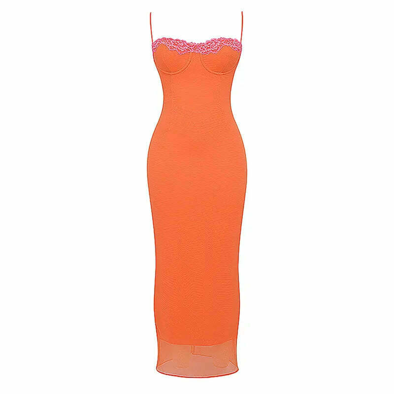 Zestful Zing Lace Detail Dress - Y2K Fashion Statement with Coquette Aesthetic Touch