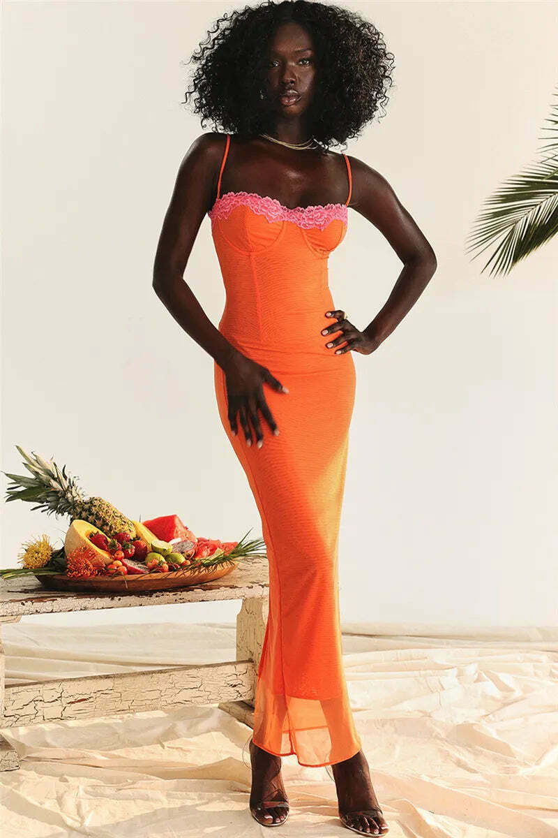Zestful Zing Lace Detail Dress - Y2K Fashion Statement with Coquette Aesthetic Touch
