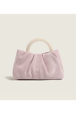 2024 Pearl Handbag - Casual Versatile Shoulder Bag with Matte Texture and Wrinkled Cloud Design, Trendy Crossbody Style