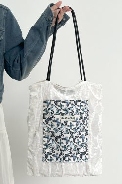 2024 Women’s Large Capacity Butterfly Lace Shoulder Tote Bag - Versatile Niche Handbag for Everyday Style