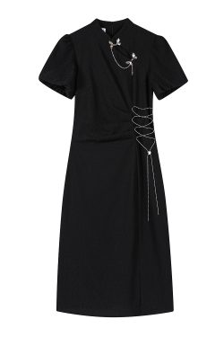 2025 Spring Qipao Dress for Women, National Style Chinese Dress, Young Women's Summer Fashion, Elegant Asian-Inspired Design