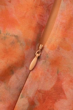2025 Summer Women's Floral Spaghetti Strap Dress - French Style Vacation Long Orange Dress for Effortless Elegance