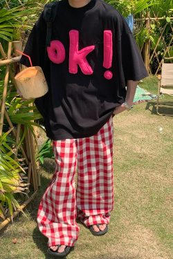 3D OK Letter Short Sleeve T-Shirt for Men and Women, Loose Fit Unisex Summer Tee, Vintage-Inspired Casual Wear