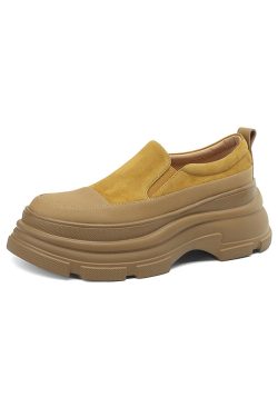 8 cm Italian-Style Soft Sole Genuine Leather Thick-Soled Shoes for Petite Women - Comfortable Spring and Autumn Footwear