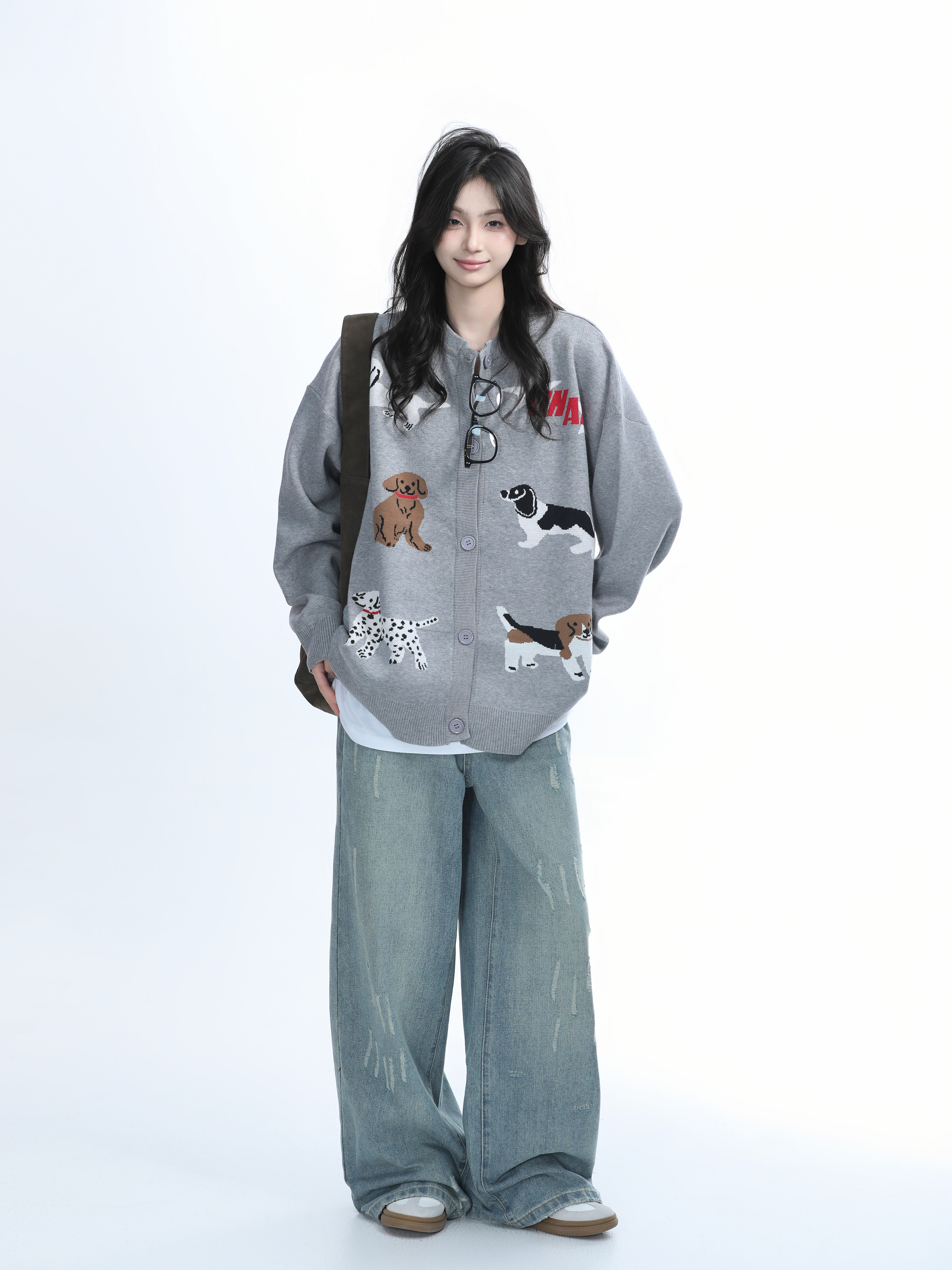American Retro Distressed Ripped Denim Pants for Women - Washed Loose Slim Wide-Leg Trousers, Trendy Y2K Hot Girl Style