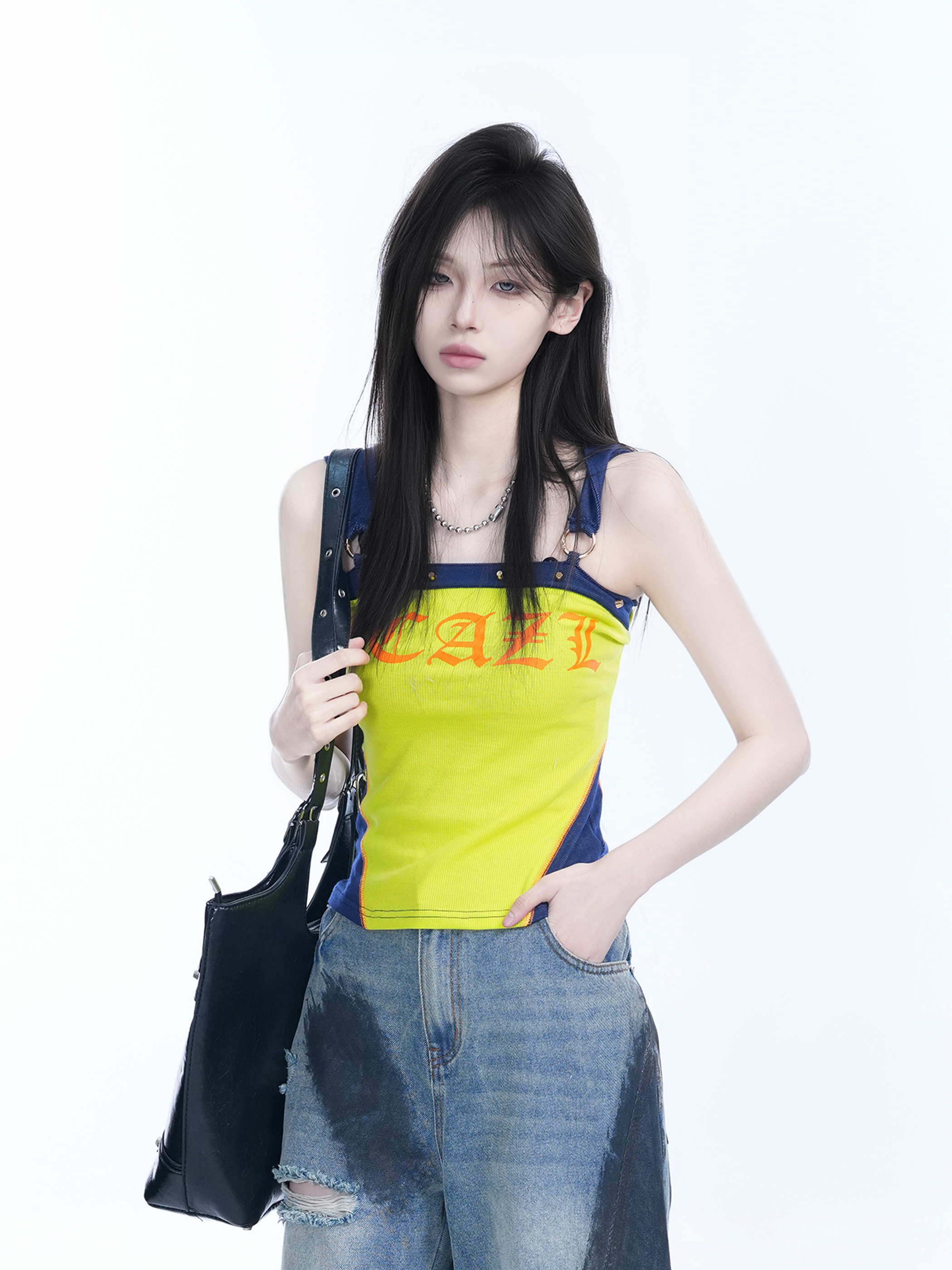 American Retro Hooded Tank Top for Women - Unique Fit, Slimming Design, Trendy Casual Style, Perfect for Summer Outings