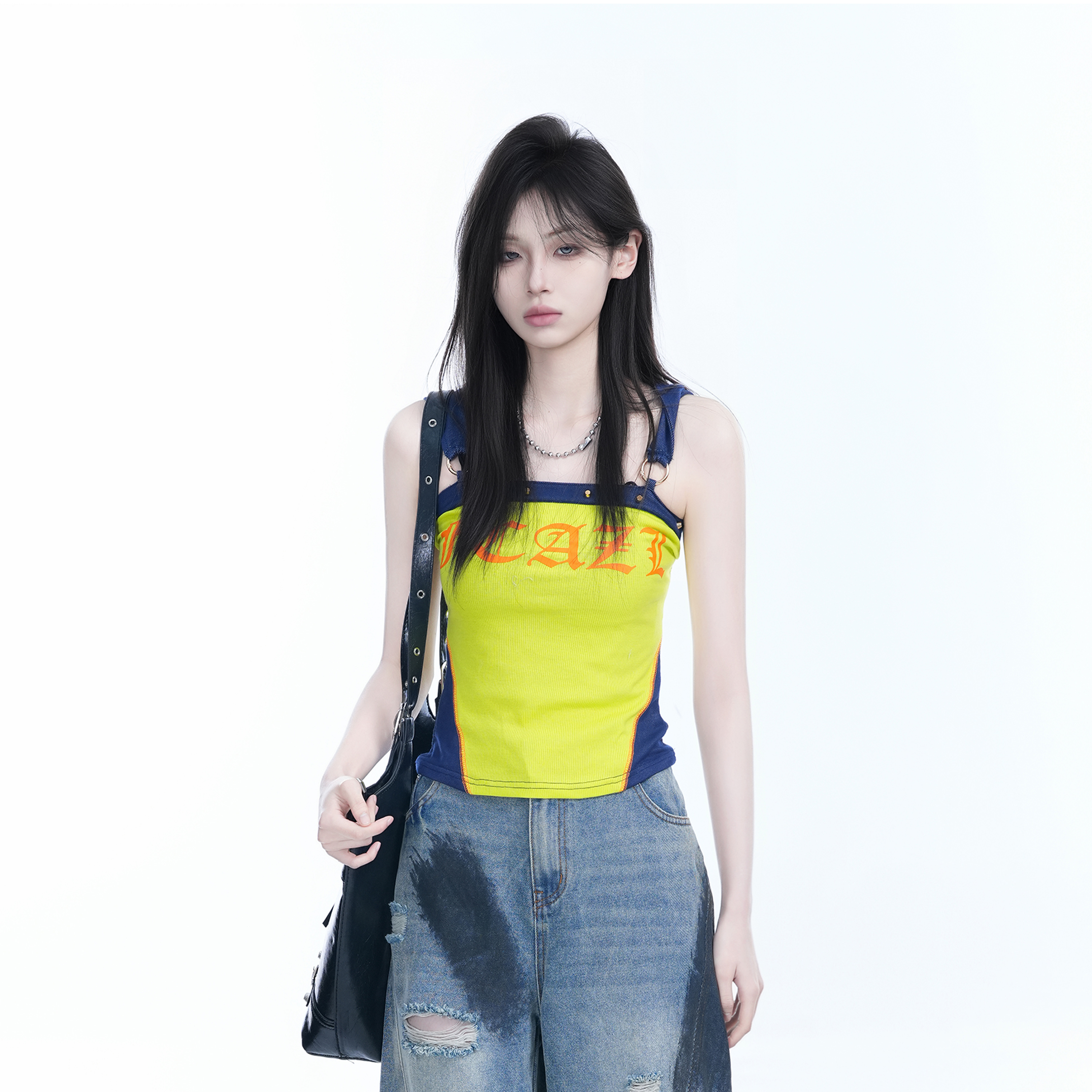 American Retro Hooded Tank Top for Women - Unique Fit, Slimming Design, Trendy Casual Style, Perfect for Summer Outings