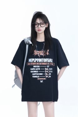 American Retro Loose Fit Round Neck Short Sleeve T-Shirt for Women – Trendy Mountain-Inspired Design