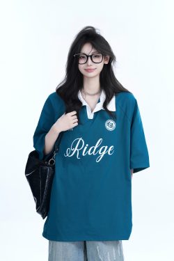 American Retro Oversized Short Sleeve T-Shirt for Women - Trendy Loose Fit with 'Sit and Eat Until the Mountains are Empty' Design