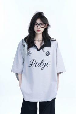 American Retro Oversized Short Sleeve T-Shirt for Women - Trendy Loose Fit with 'Sit and Eat Until the Mountains are Empty' Design