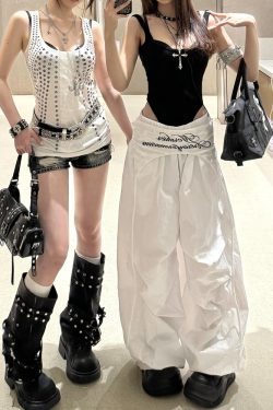 American Retro Pleated Wide-Leg Cargo Pants for Men and Women - Trendy High Street Casual Sportswear