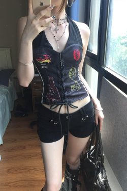 American Retro Spicy Girl Halter Top - Summer Asymmetrical Jersey Tank Top, Slim Fit Stylish Design