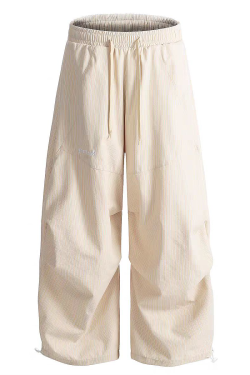 American Retro Striped Work Pants for Women - Summer Loose Hip-Hop Style Draped Straight Casual Sports Pants