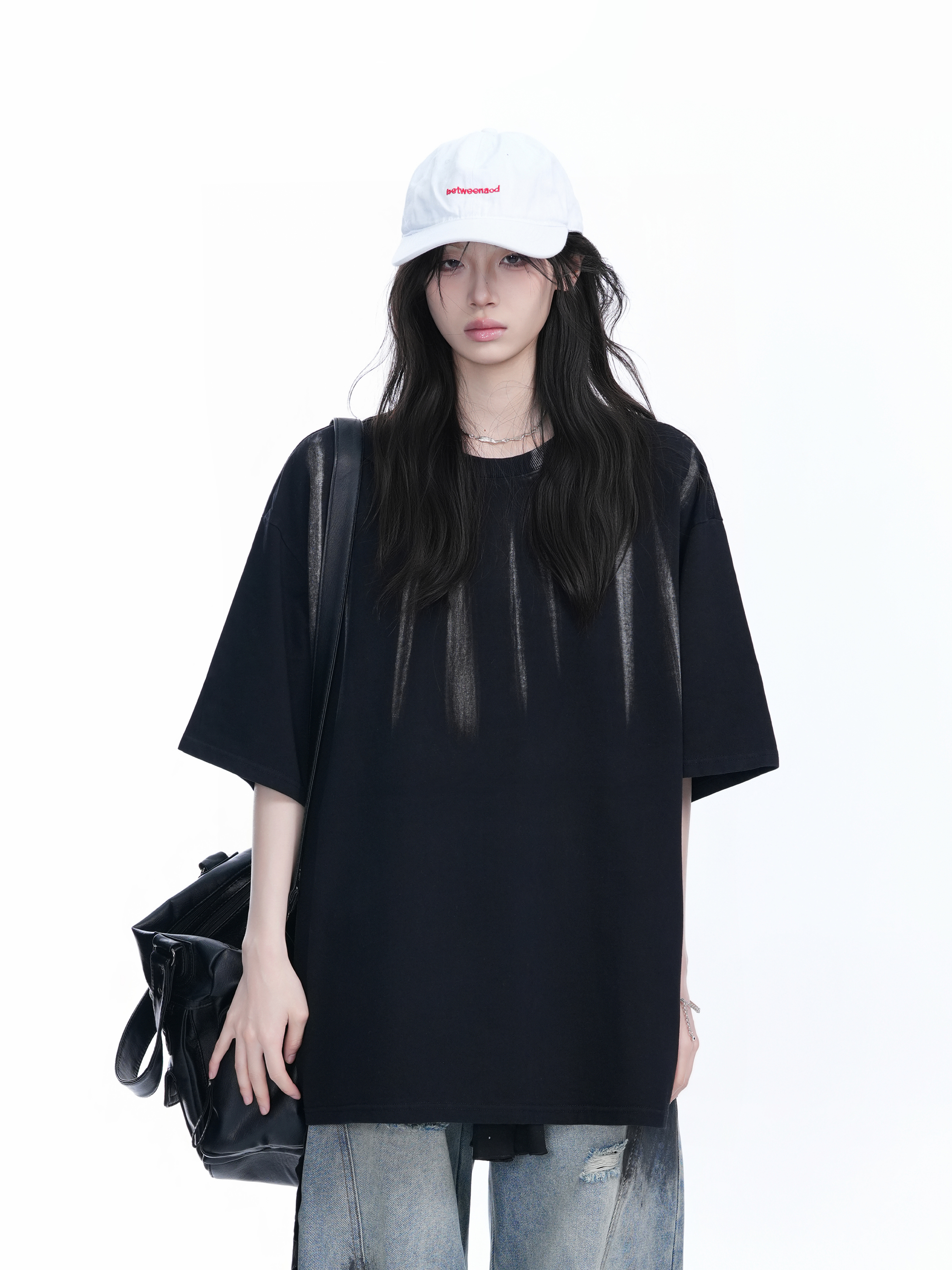 American Retro Tie-Dye Oversized Short Sleeve T-Shirt for Women - Trendy Round Neck Casual Top with Y2K Vibe