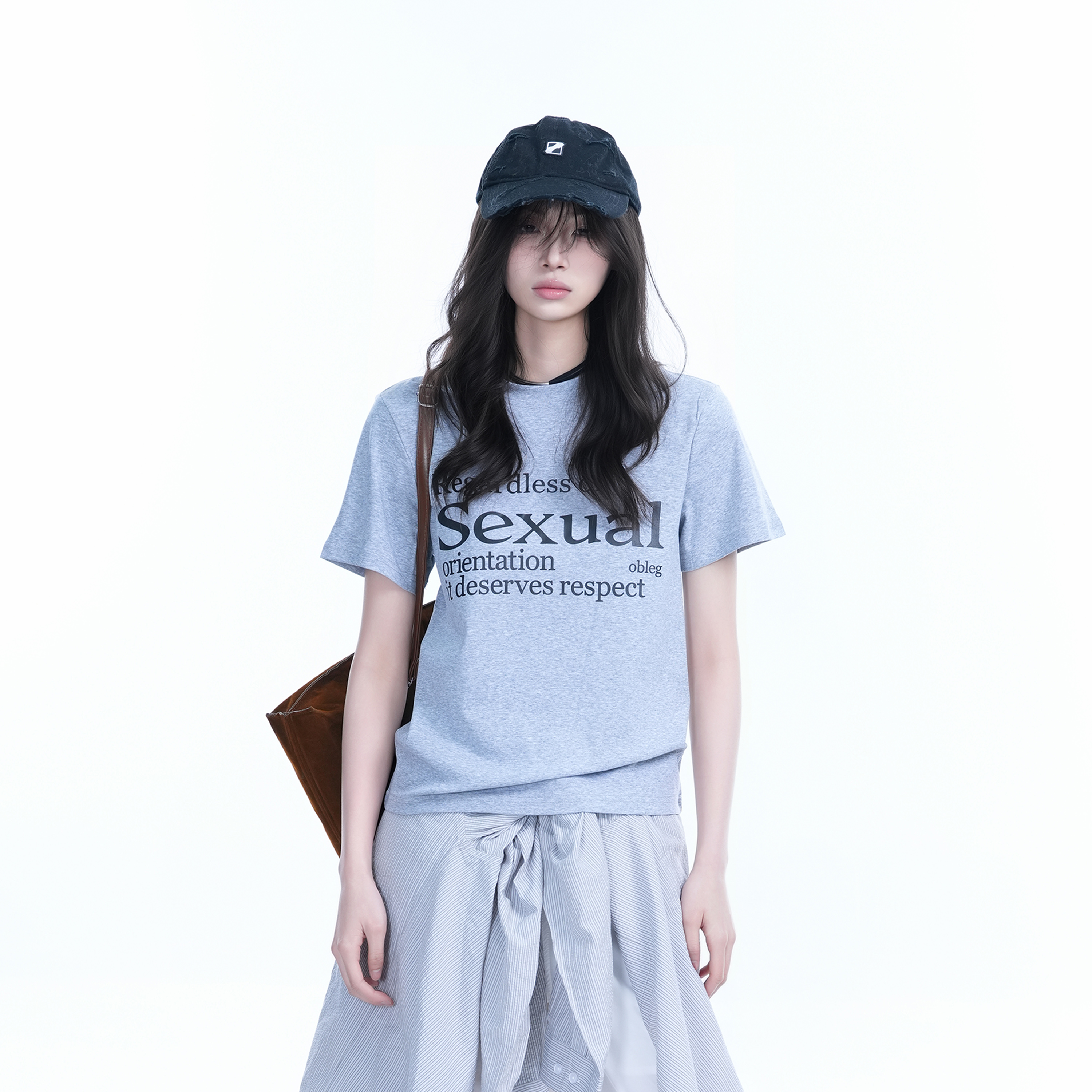American Style Heavy-Duty Washed Gradient Short Sleeve T-Shirt for Women - Oversized Loose Fit Tee