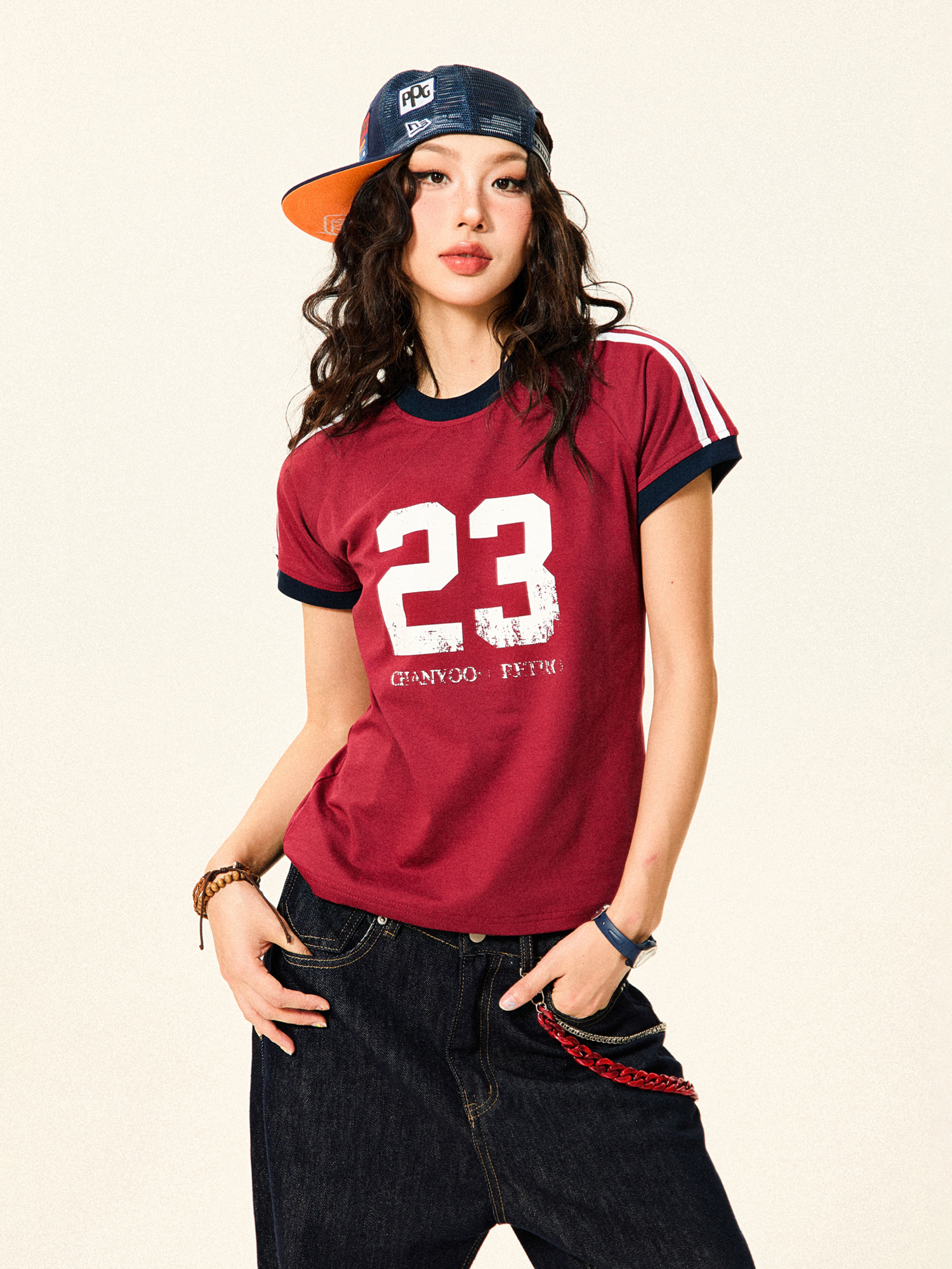 American Vintage Sorona Sports Short Sleeve T-Shirt for Women - Summer Slim Fit Raglan Crop Top, Casual 90s Style