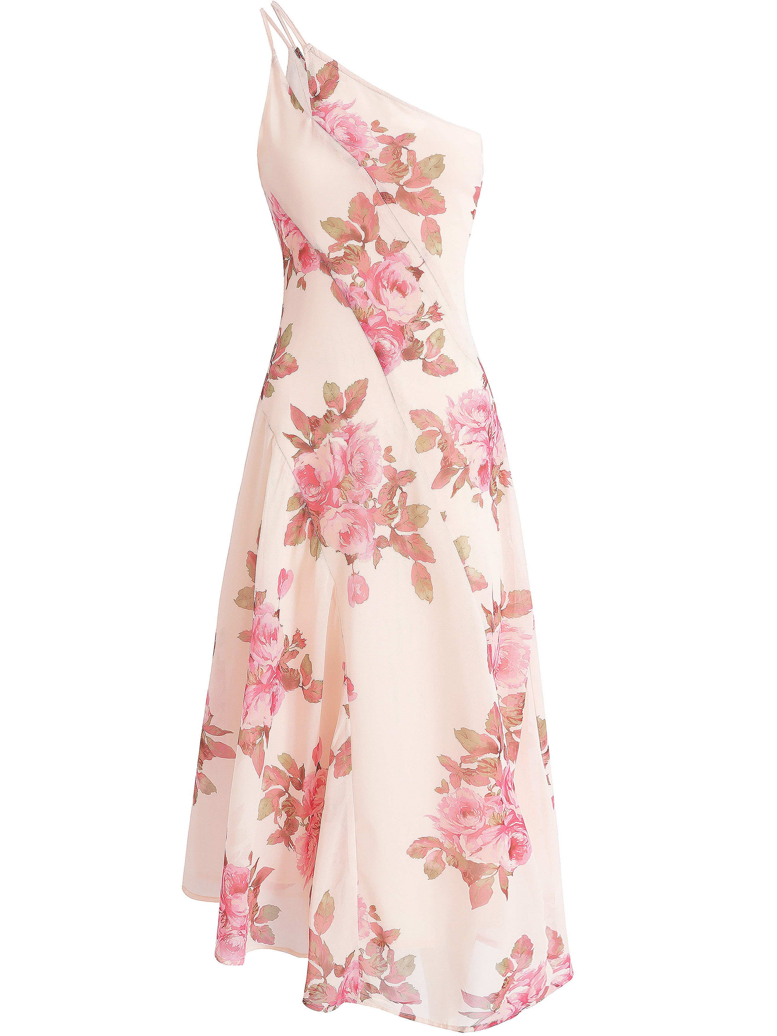 Asymmetrical Shoulder Strap Printed Dress for Women - 2025 Summer Vacation Style, Trendy Long Skirt, Chic French Design