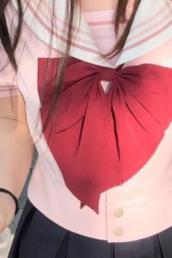 Authentic Bowtie College Style Pudding Bear JK Uniform Dress for Summer - Cute Japanese Fashion, Y2K Aesthetic, Machida Design