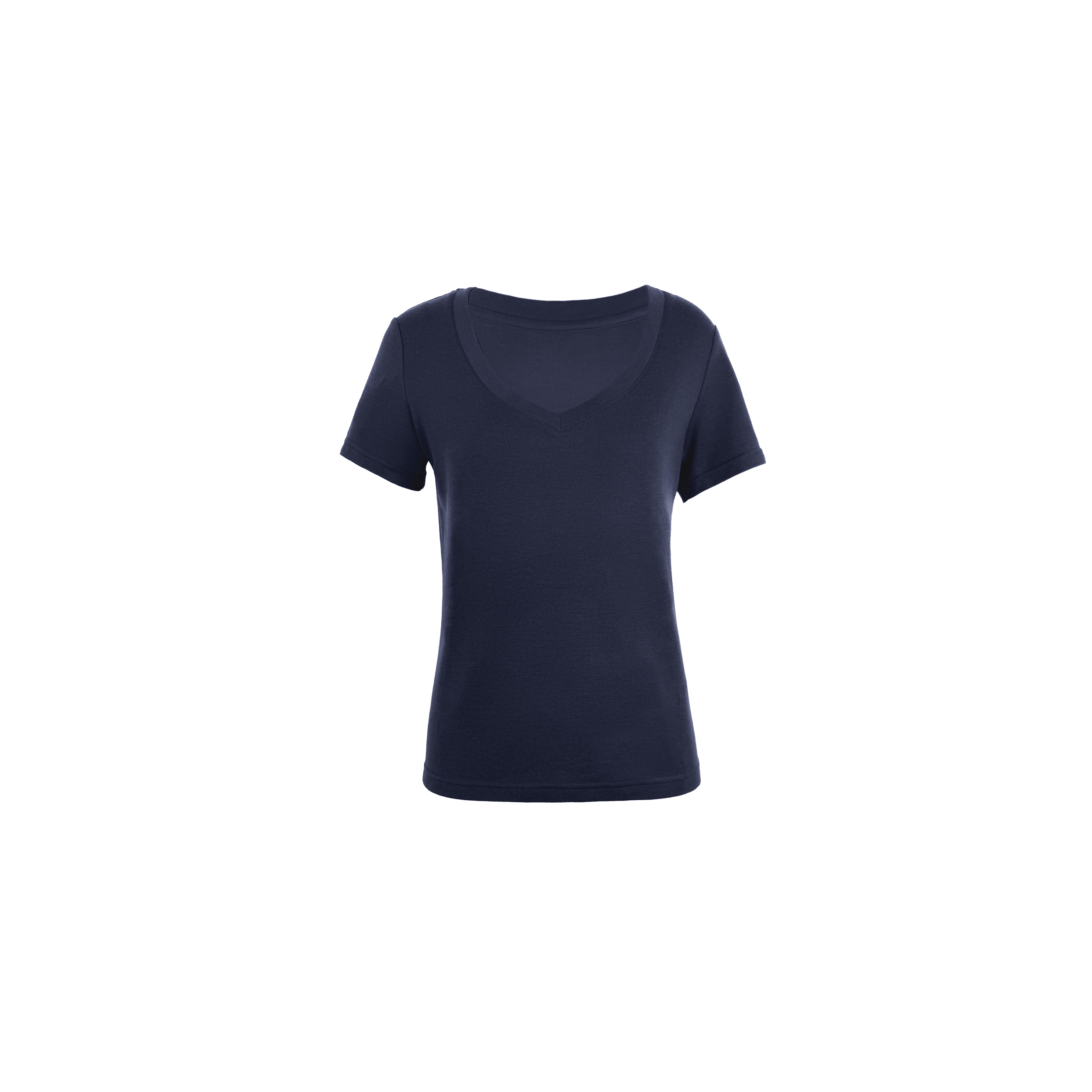 Basic Four-Color Tencel Wool Slightly Loose V-Neck Short Sleeve T-Shirt - Casual 90s Style Top