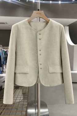Beige French-Style Wind Coat for Women - High-End Short Top for Spring and Autumn, Exquisite Commuting Fashion 2025