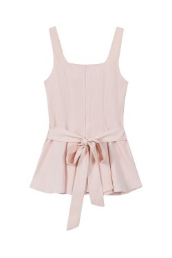 Black Knitted Bow Tie Short-Sleeve Sleeveless Top - Stylish Women's Fitted Blouse for Effortless Y2K Fashion