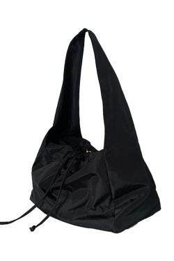 Black Nylon Canvas Crossbody Bag for Women - Casual Large Capacity Versatile Shoulder Bag for Summer Style