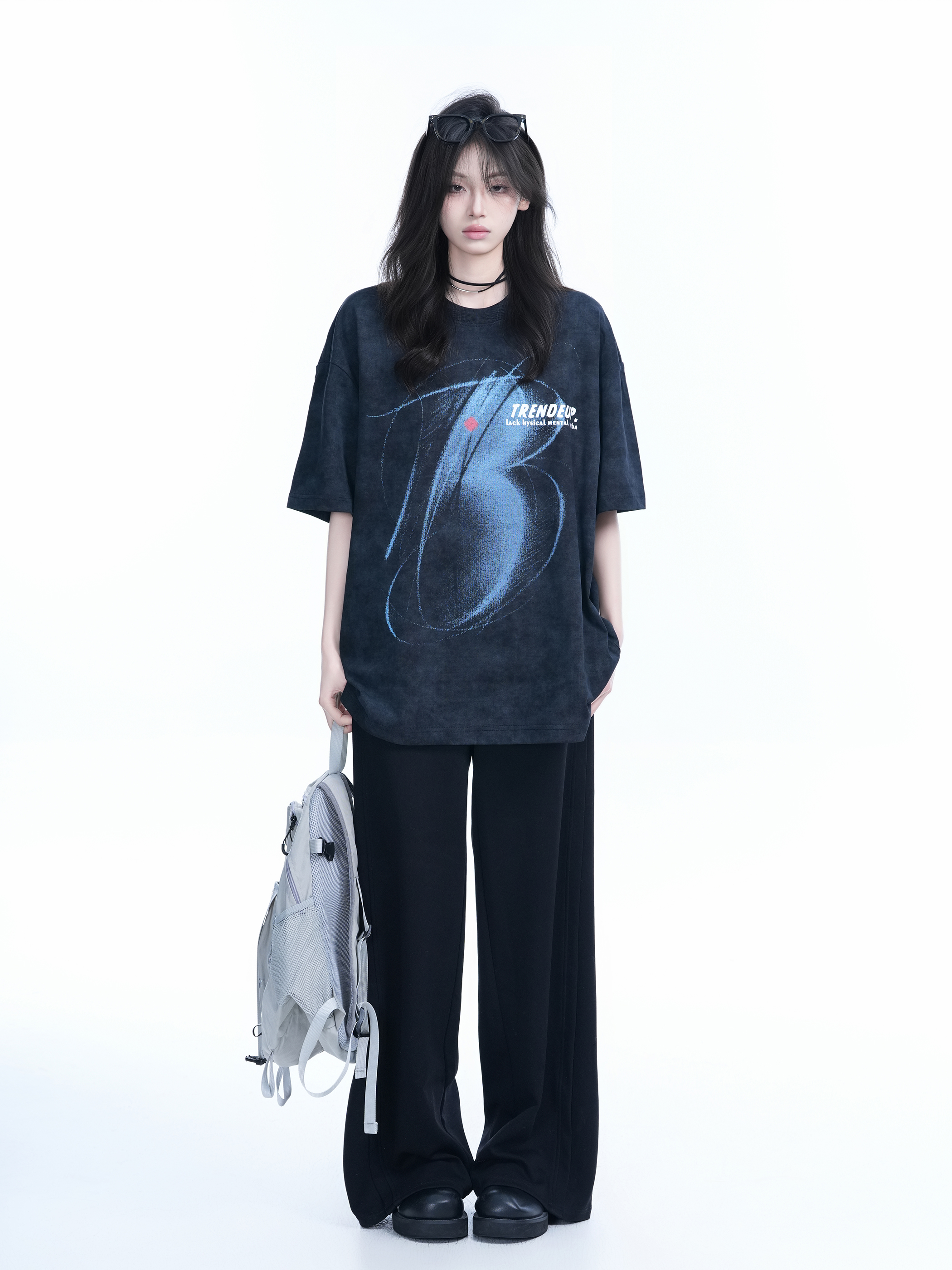 Black Tie-Dye Short Sleeve T-Shirt for Women - American Street Style, Loose Fit, Hip-Hop Inspired, Trendy Casual Wear